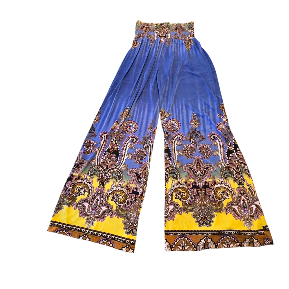 The Paragon Womens Bali Dance Hippie Flare High Elastic Waist Pants Size S D1